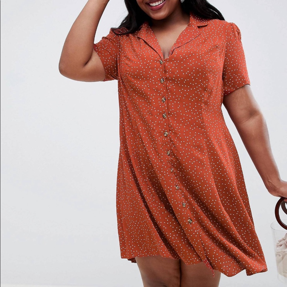 ASOS curve spotted midi tea dress